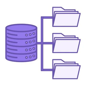 Colored Structure Icon. Vector Icon of Database and File Folders. Data Orga.. Stockillustratie