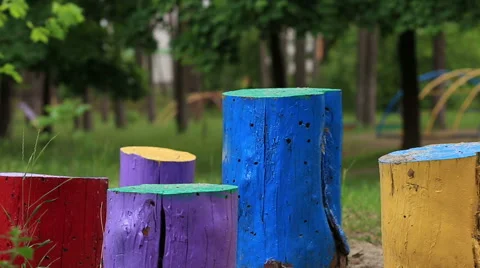 Colored stumps Stock Footage 53266611