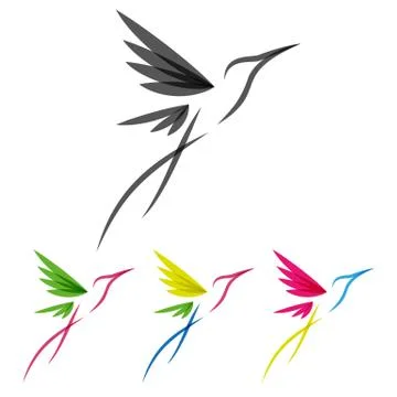 Colored stylized colibri Stock Illustration