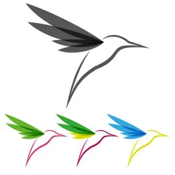 Colored stylized colibri Stock Illustration