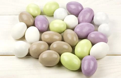 Colored sugared almonds Stock Photos