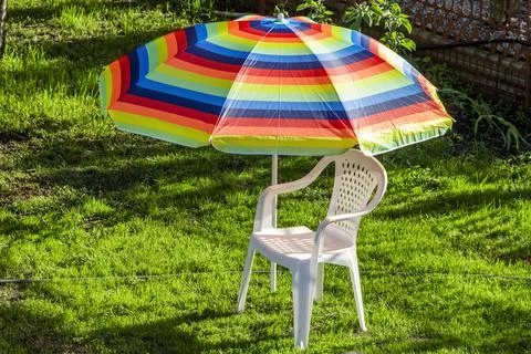 Colored sun umbrella Stock Photos