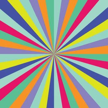 Colored sunburst ray vector pattern with diagonal line, stripes background. Stock Illustration