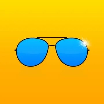 Colored Sunglass frame isolated on white background. Vector stock illustratio Stock Illustration