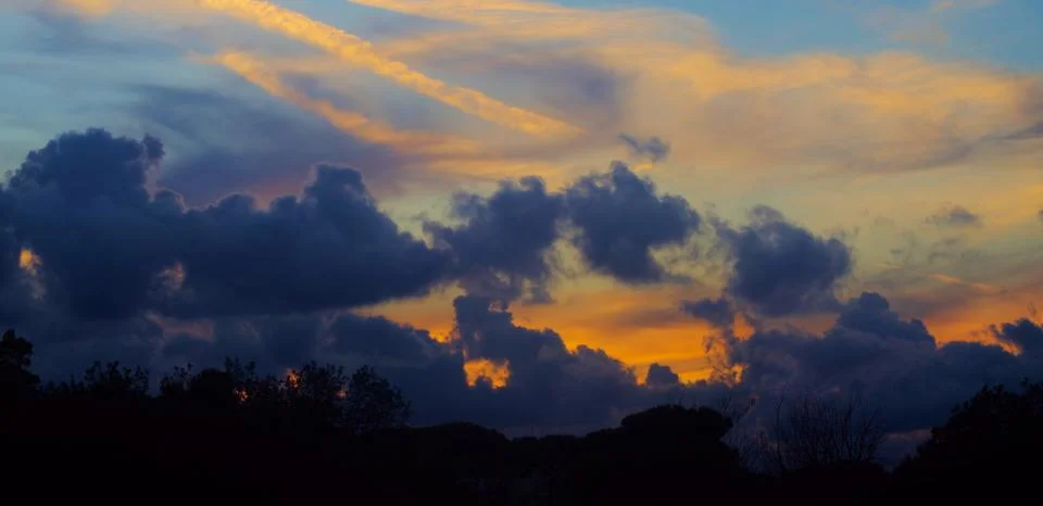 Colored sunset Stock Photos
