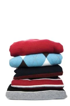 Colored sweater on white background Stock Photos