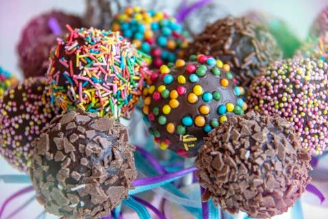 Colored Sweet Cake Pops Candy. 写真素材
