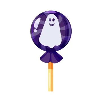 Colored sweets Ghost character, phantom, spirit, lollipop, hard candy, caramel Illustration
