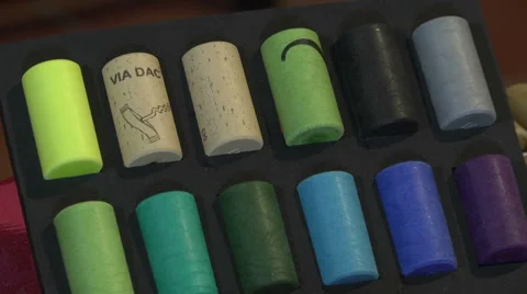 Colored synthetic corks Stock Footage 29250905