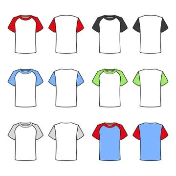 Colored T-shirts Set on White Background. Vector イラスト素材