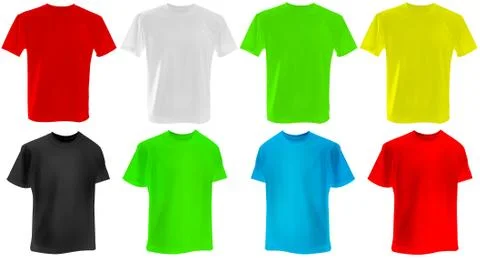 Colored T-shirts on white Photos