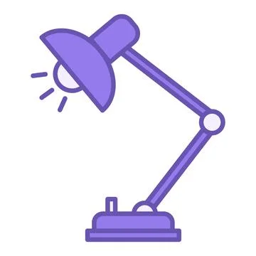 Colored Table Lamp Icon. Vector Icon. Desk Light Equipment, Interior Item. .. Stock Illustration