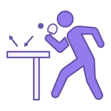 Colored Table Tennis Icon. Vector Illustration. Sportsman Hitting Ball with.. Stock Illustration