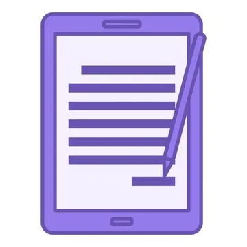 Colored Tablet Icon. Vector Illustration. Portable Electronic Device With T.. Stockillustratie
