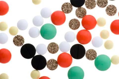Colored tablet vitamin Foto stock