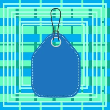 Colored tag vertically positioned rectangle label. Empty badge bound by string Stock Illustration