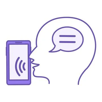 Colored Talking Icon. Vector Illustration. Man Talking on Phone. Concept Sp.. Illustrazione stock