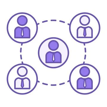 Colored Team Icon. Vector Icon of Group of People Working Together. Busines.. Stock Illustration