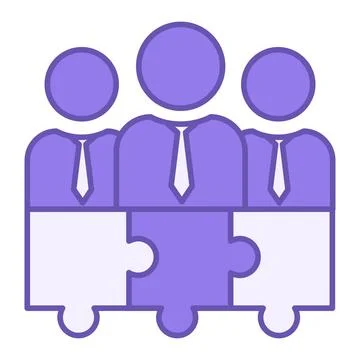 Colored Teamwork Icon. Vector Illustration. Group Of Office Workers Doing O.. Stock Illustration