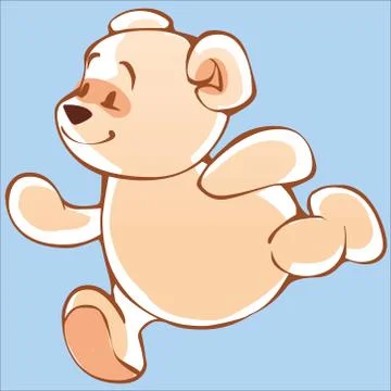 Colored Teddy bear on a blue background vector Stock Illustration