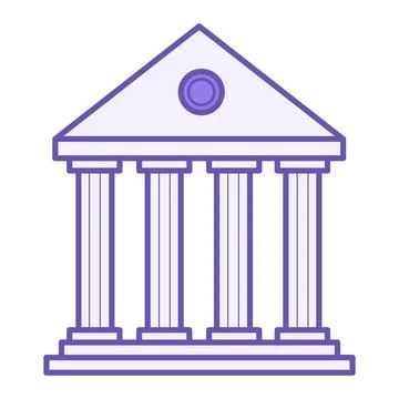 Colored Temple Icon. Vector Icon of Ancient Building with Columns. Architec.. Ilustración de archivo