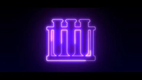 Colored test tubes on a rack in highlight and glow effect mp4 video Stock Illustration