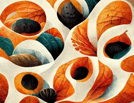 Colored texture geometric shapes in autumn style on white background. Stock Illustration