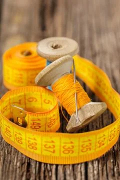 Colored thread and meter 写真素材
