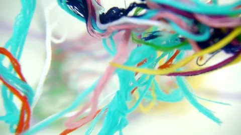 Colored thread in the water Stock Footage 75395883