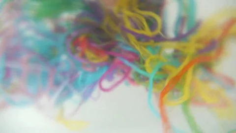 Colored thread in the water Stock Footage 75396103