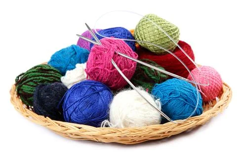 Colored threads isolated on white background. Stock Photos