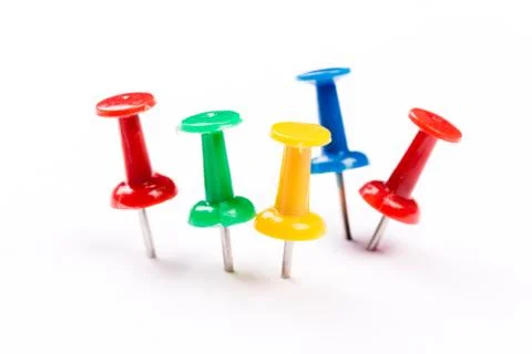 Colored Thumbtacks to remember things to do Stock-Fotos