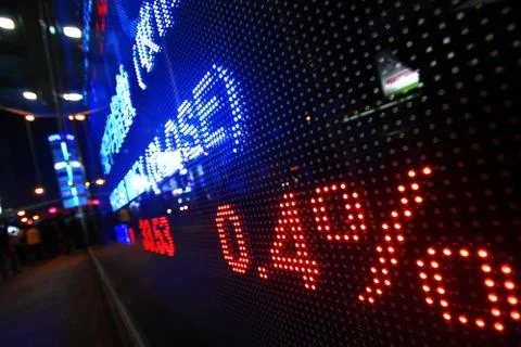 Colored ticker board Stock Photos