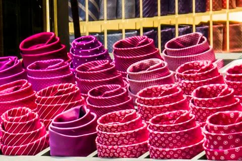 Colored ties rolled up Stock Photos