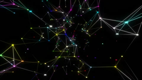 Colored ties.3d rendered abstract plexus shapes. Connection and web concept Stock Footage 98259784