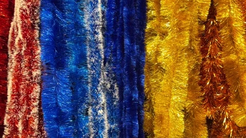 Colored tinsel background Stock Footage 256612775