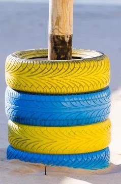 Colored tires 写真素材