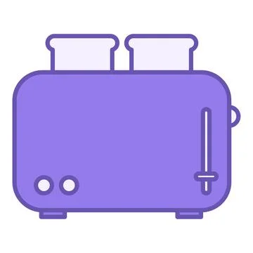 Colored Toaster Icon. Vector Illustration. Kitchen Electrical Appliance for.. Illustrazione stock