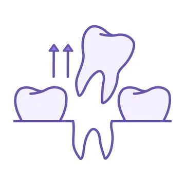 Colored Tooth Extraction Icon. Wisdom Tooth Removal Vector Icon. Surgical D.. Stock Illustration
