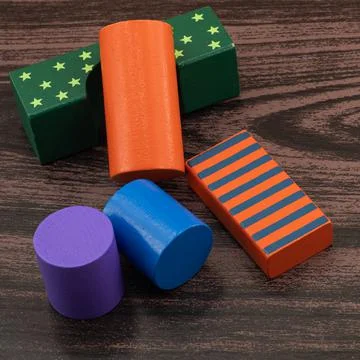 Colored toy blocks Stock Photos
