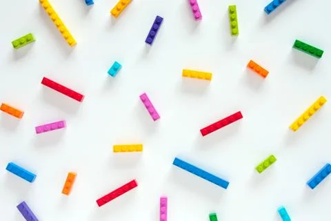 Colored toy bricks background. Foto stock