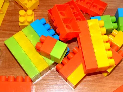 Colored toy cubes for built Photos