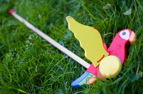 Colored toy in the grass Foto stock