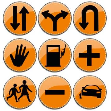 Colored transit signals designs Stock Illustration