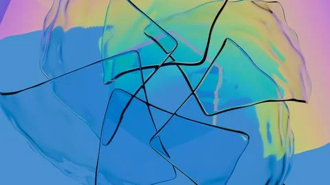Colored transparent glass flakes overlap to form an abstract texture 스톡 일러스트