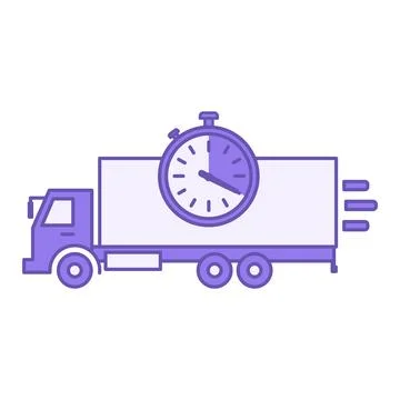 Colored Transportation Icon. Vector Illustration. Set Timer, Fast Cargo Mov.. Stock Illustration