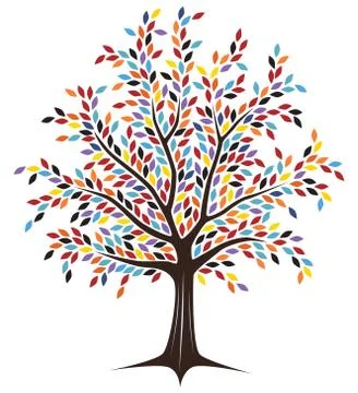 Colored tree Stock Illustration