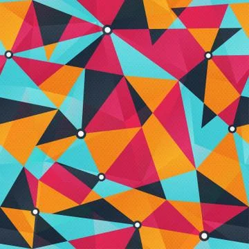 Colored triangle geometric seamless pattern Stock Illustration