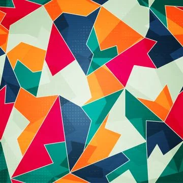 Colored triangle seamless pattern Stock Illustration
