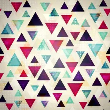 Colored triangle seamless pattern Stock Illustration